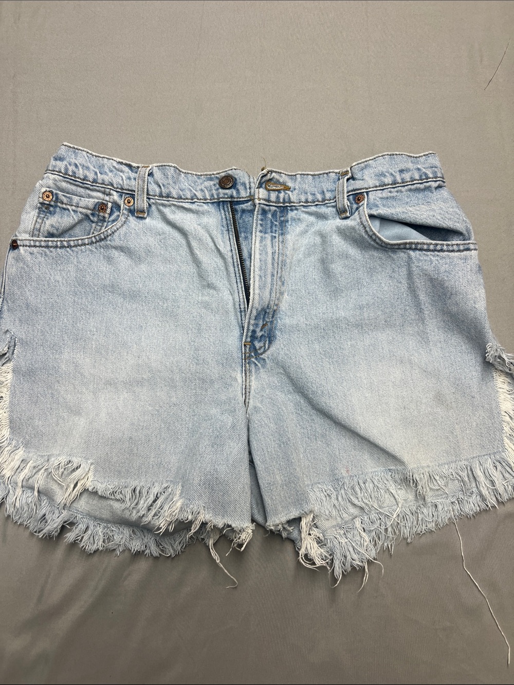 Levi's Light Blue Distressed Denim Cutoff Shorts
